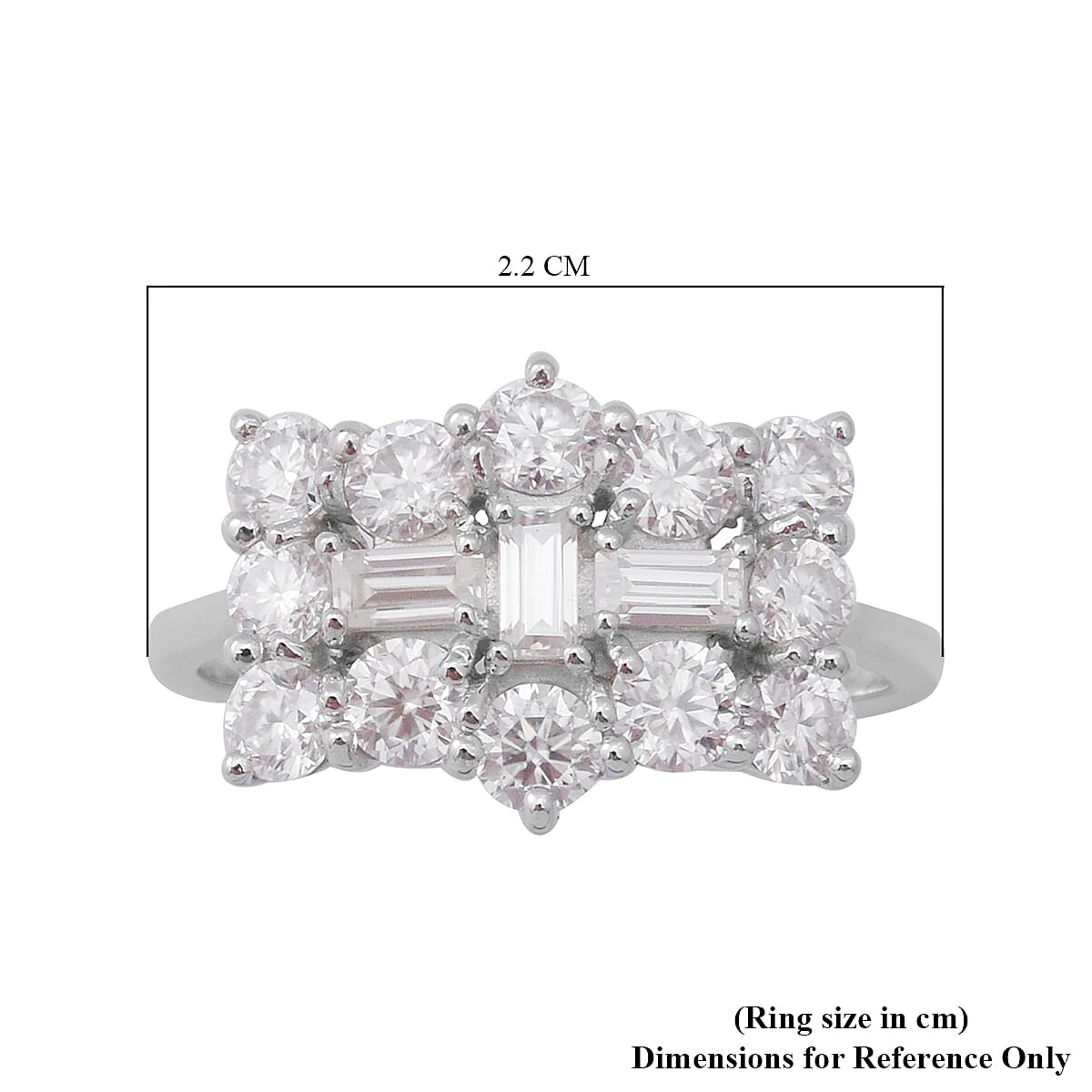 2.04 Ct. Moissanite Cocktail Ring in Rhodium Plated Sterling Silver 7586871 4