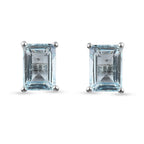 Blue Topaz Earrings (with Push Back) in Platinum Overlay Sterling Silver 2.61 Ct.