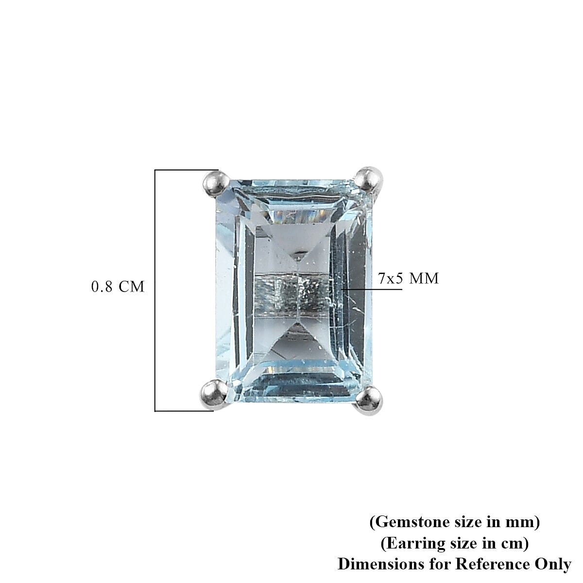 2.08 Ct. Blue Topaz Solitaire Earrings in Platinum Plated Sterling Silver 3815854 5