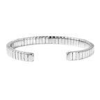 GP Tubogas Collection- Arizona Sleeping Beauty Turquoise and Blue Sapphire Bangle (Size 7.5) in Rhodium Overlay Sterling Silver 2.09 Ct, Silver wt. 33.33 Gms