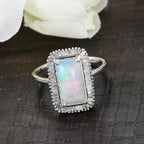 Ethiopian Welo Opal and Diamond Ring in Platinum Overlay Sterling Silver 2.16 Ct.