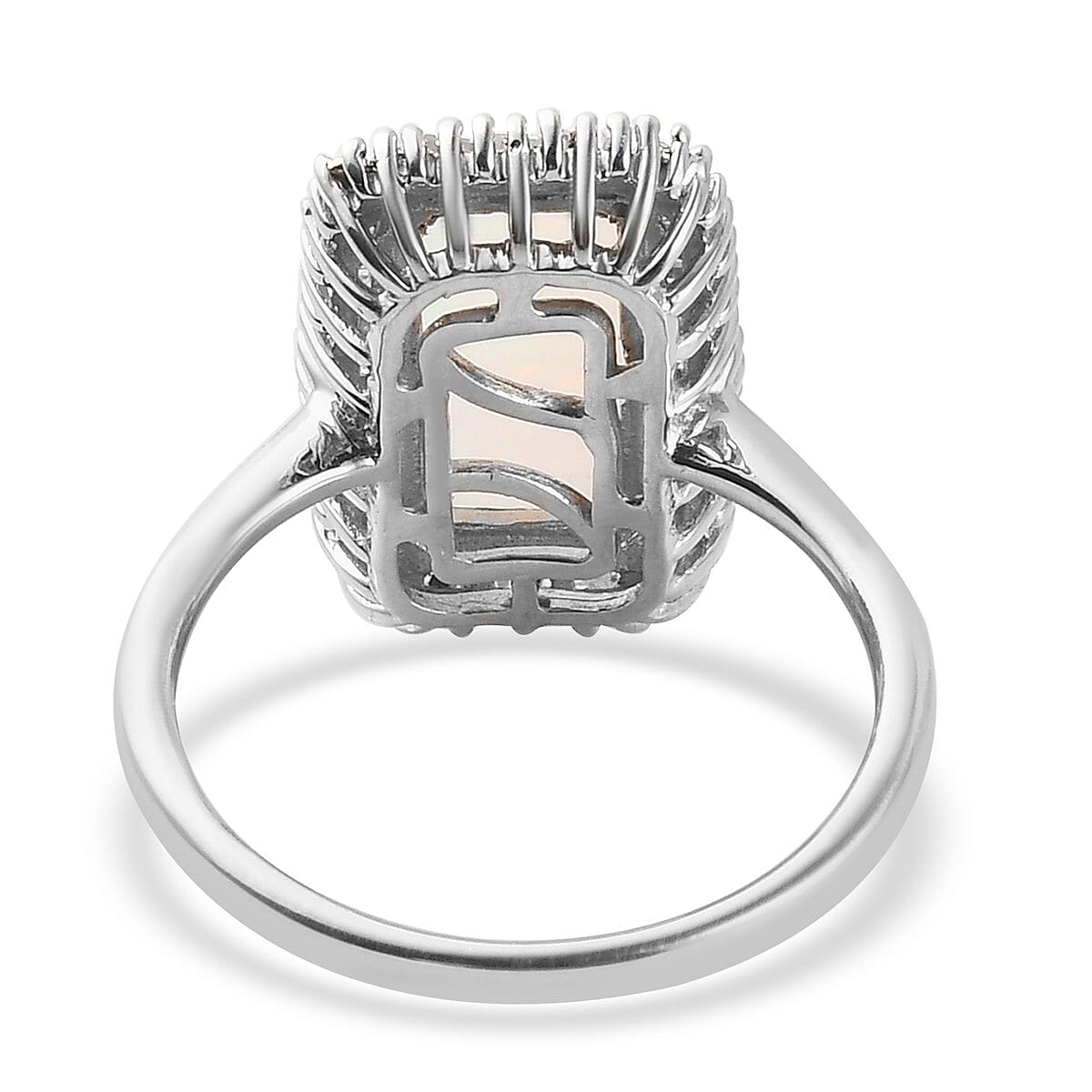 2.15 Ct AAA Ethiopian Welo Opal and Diamond Ring in Platinum Overlay Sterling Silver 3850101 4