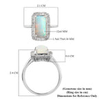 Ethiopian Welo Opal and Diamond Ring in Platinum Overlay Sterling Silver 2.16 Ct.
