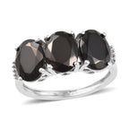 Elite Shungite (Ovl), Diamond Ring in Platinum Overlay Sterling Silver 2.25 Ct.