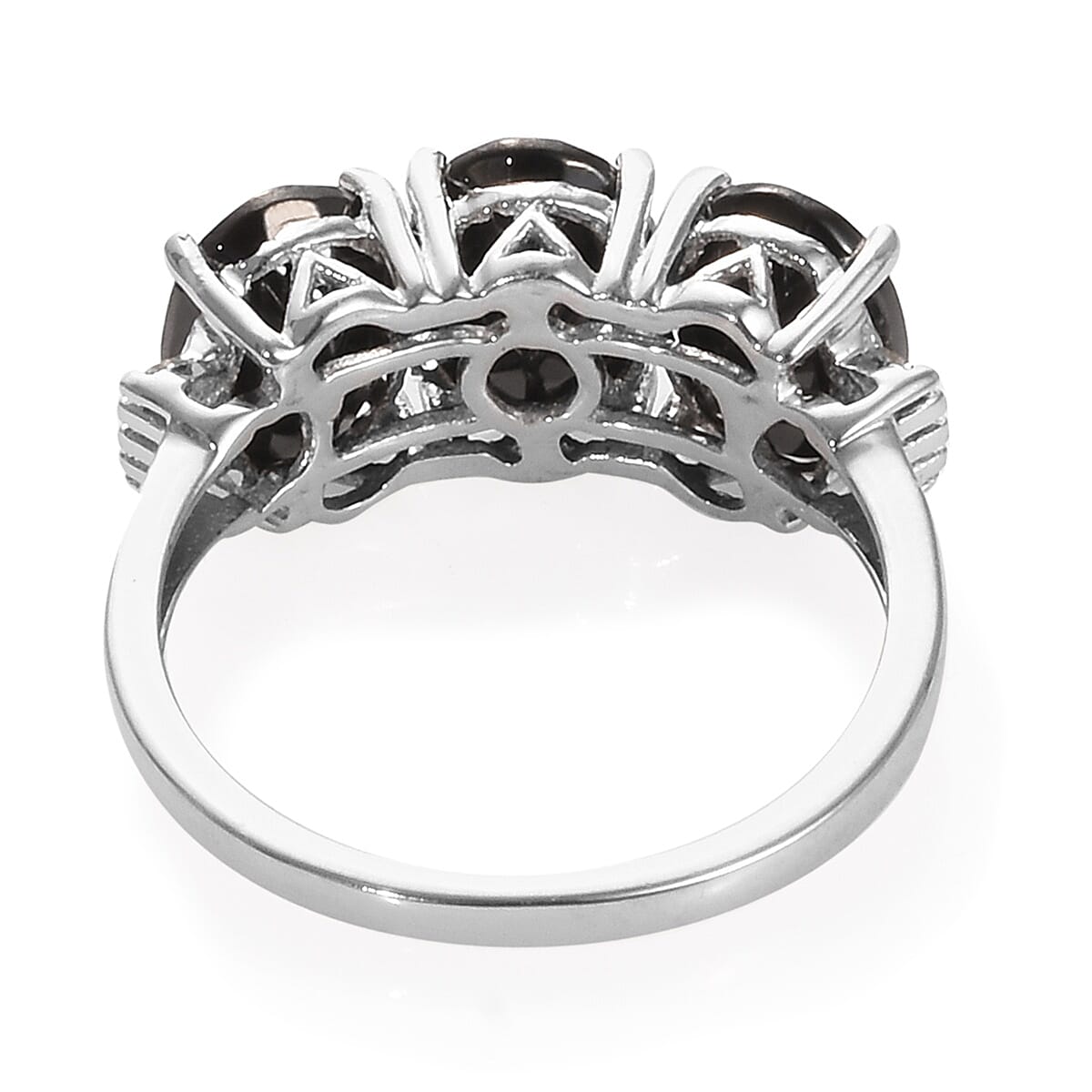 2.25 Ct Elite Shungite and Diamond Trilogy Ring in Platinum Plated Sterling Silver 3524003 5
