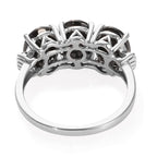 Elite Shungite (Ovl), Diamond Ring in Platinum Overlay Sterling Silver 2.25 Ct.