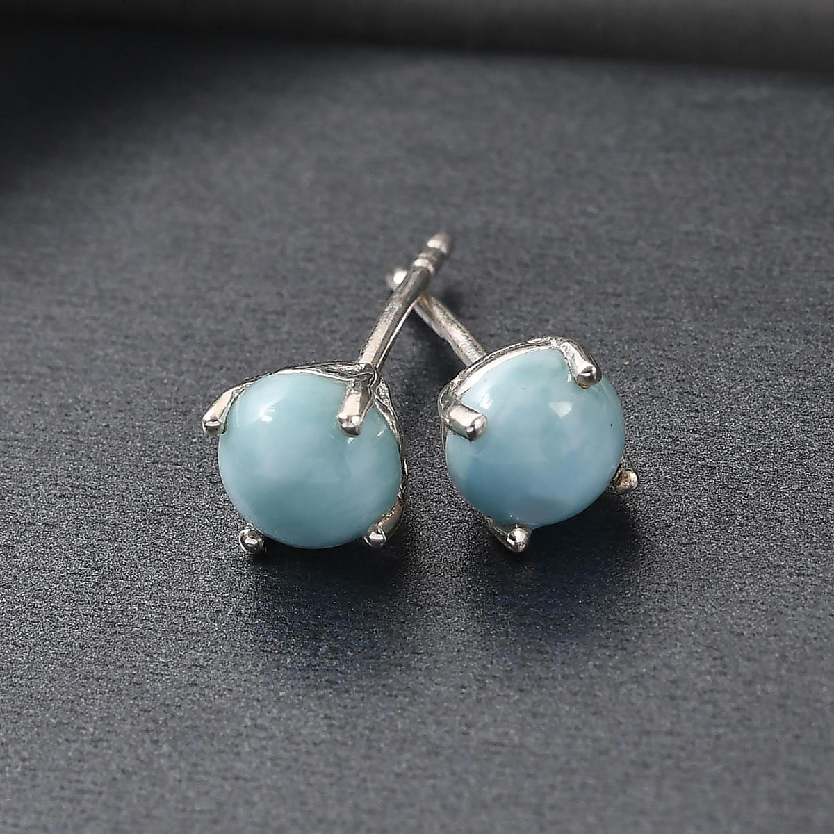 2.25 Ct Larimar Solitaire Stud Earrings in Sterling Silver 3016479 2