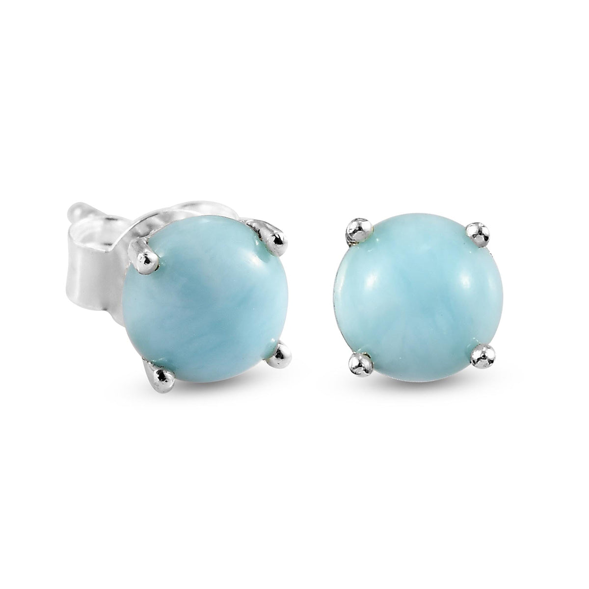 2.25 Ct Larimar Solitaire Stud Earrings in Sterling Silver 3016479 5