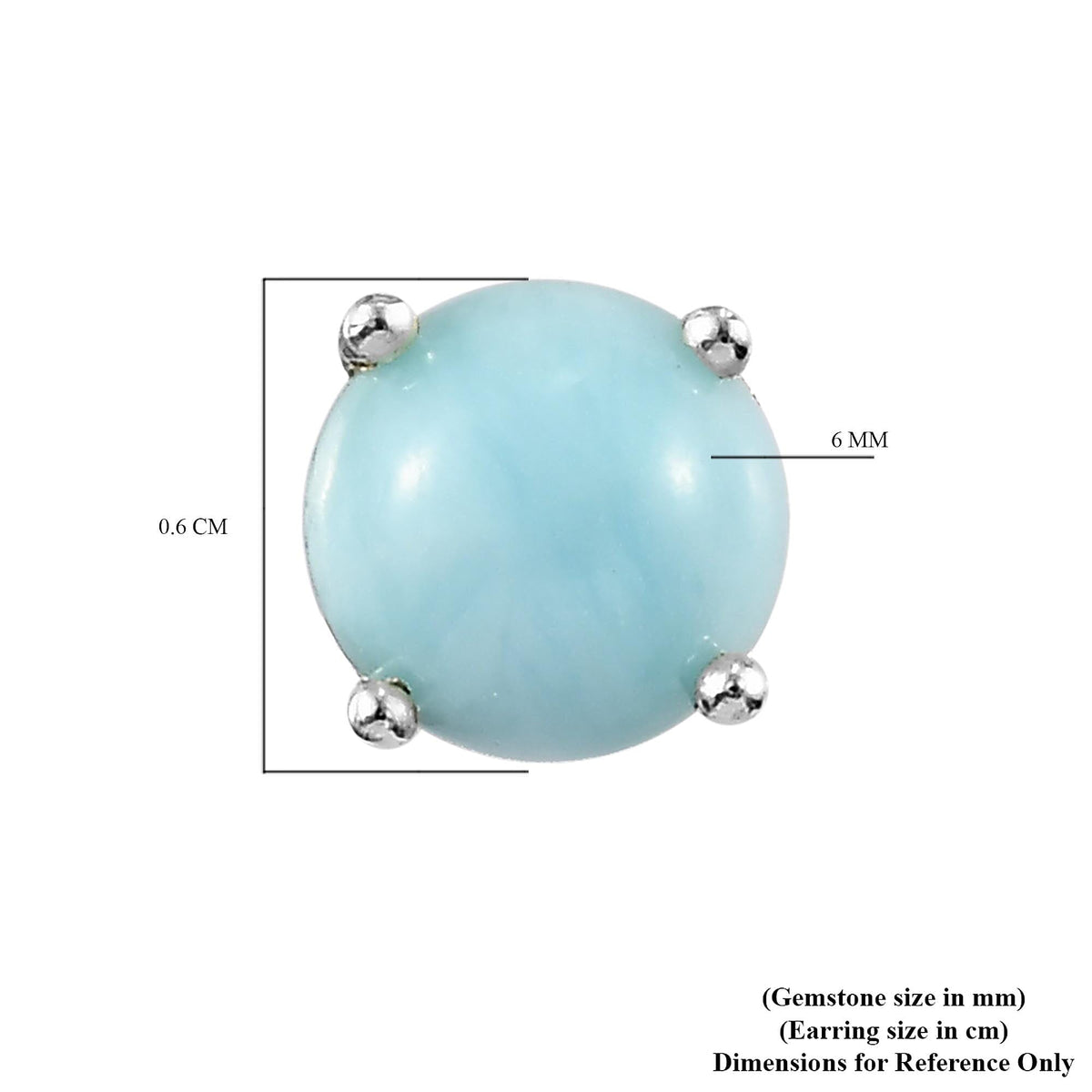 2.25 Ct Larimar Solitaire Stud Earrings in Sterling Silver 3016479 6