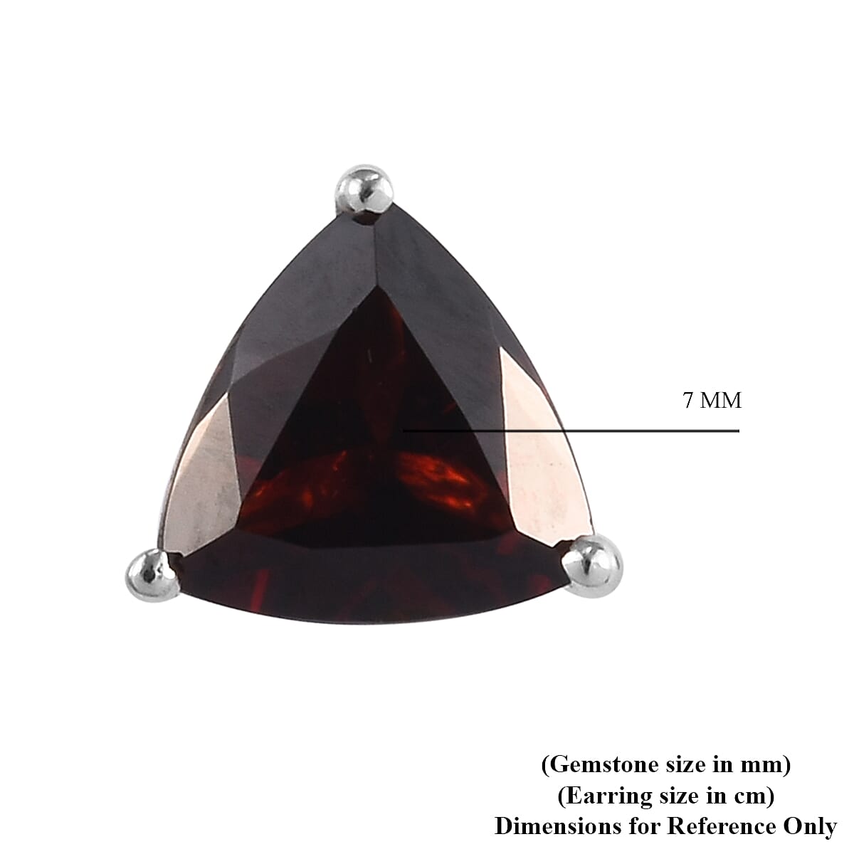 2.5 CT. Mozambique Garnet Triangular Stud Earrings in Platinum Plated Sterling Silver 3724565 5