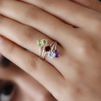 Sky Blue Topaz, Mozambique Garnet, Hebei Peridot and Multi Gemstone Bypass Ring in Sterling Silver 2.50 Ct