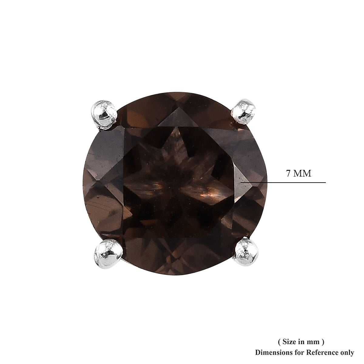 2.50 Ct Brazilian Smoky Quartz Solitaire Stud Earrings in Platinum Plated Sterling Silver 3284582 5