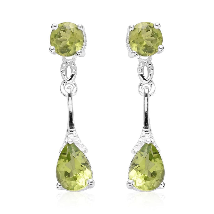 2.50 Ct Hebei Peridot Dangle Earrings in Sterling Silver 3370900 1