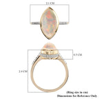 9K Yellow Gold Ethiopian Welo Opal and Diamond Ring 2.54 Ct.