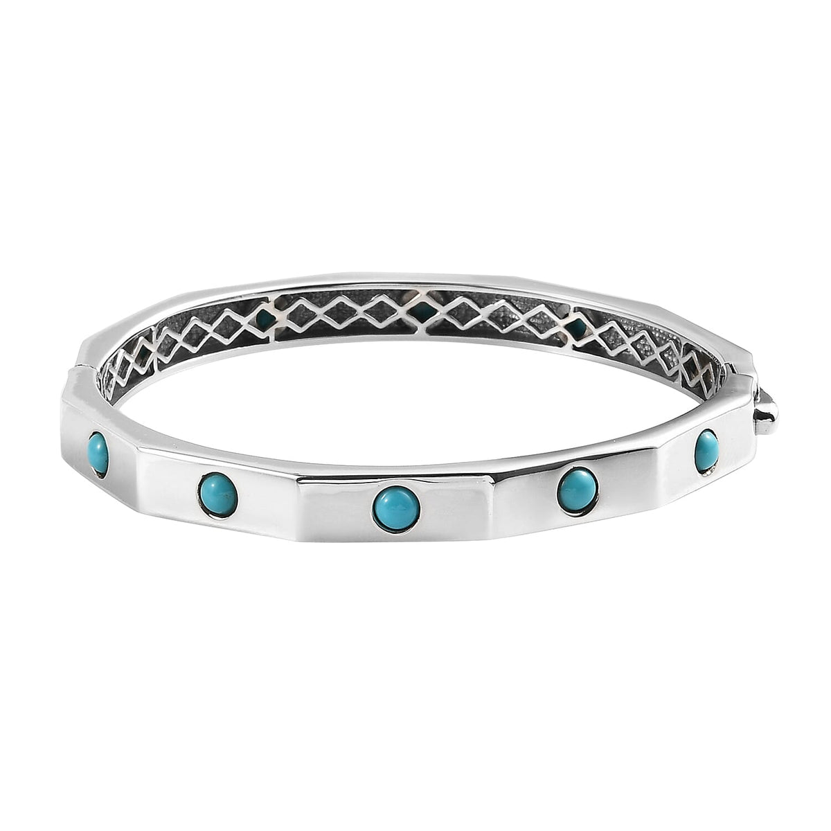 2.52 Ct. Arizona Sleeping Beauty Turquoise Full Bangle in Platinum Plated Sterling Silver 3838393 0