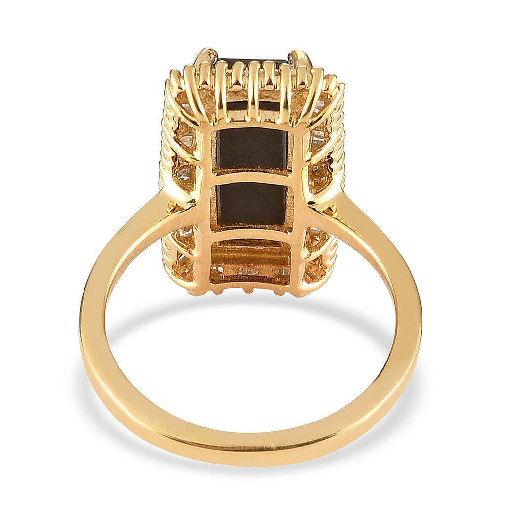 Canadian Ammolite and Diamond Ring in 14K Gold Overlay Sterling Silver 2.56 Ct.