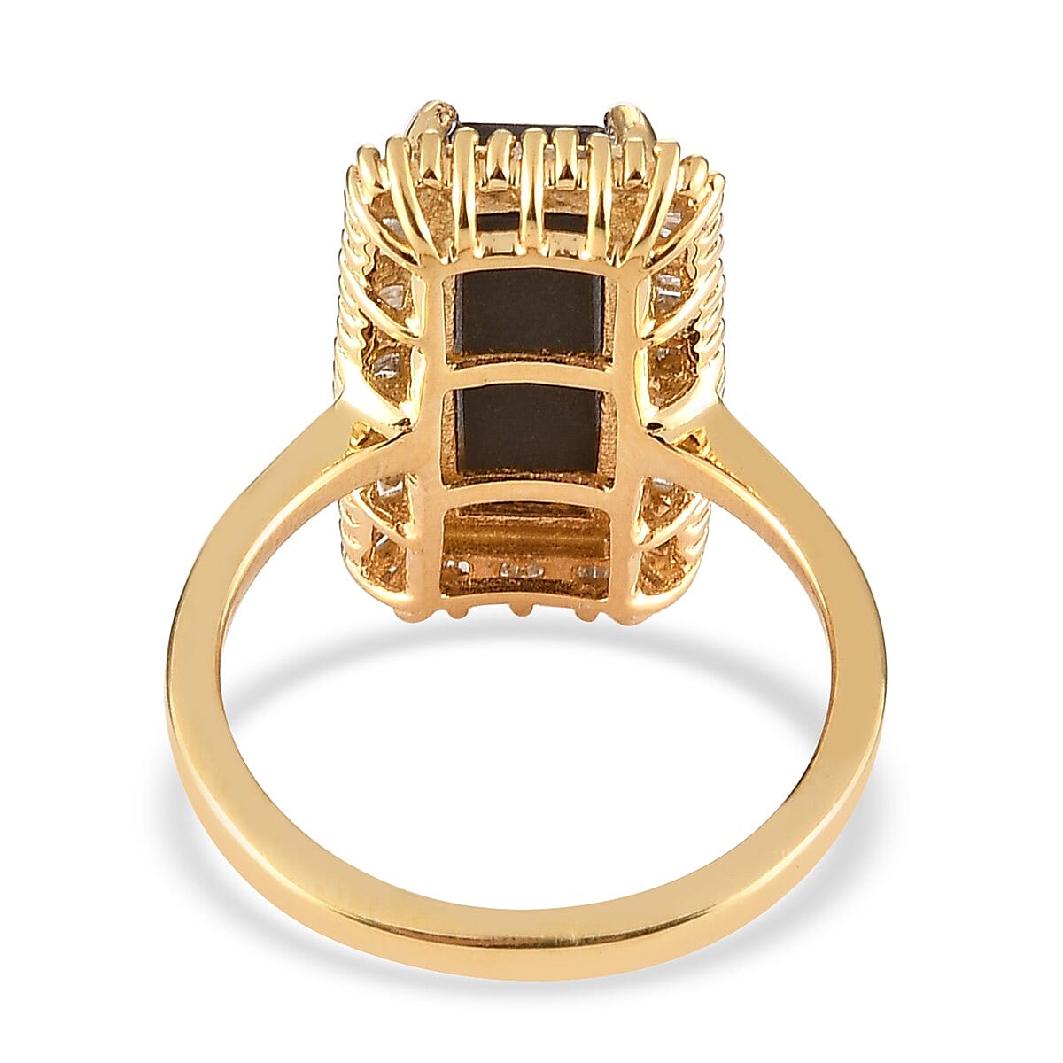2.56 Ct. AA Canadian Ammolite and Diamond Halo Ring in Gold Plated Sterling Silver 3856966 9