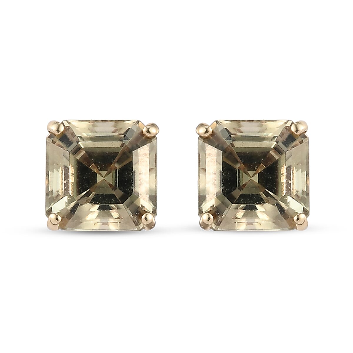 2.57 Ct. AAA Turkizite Solitaire Stud Earrings In 9K Yellow Gold 6850799 0