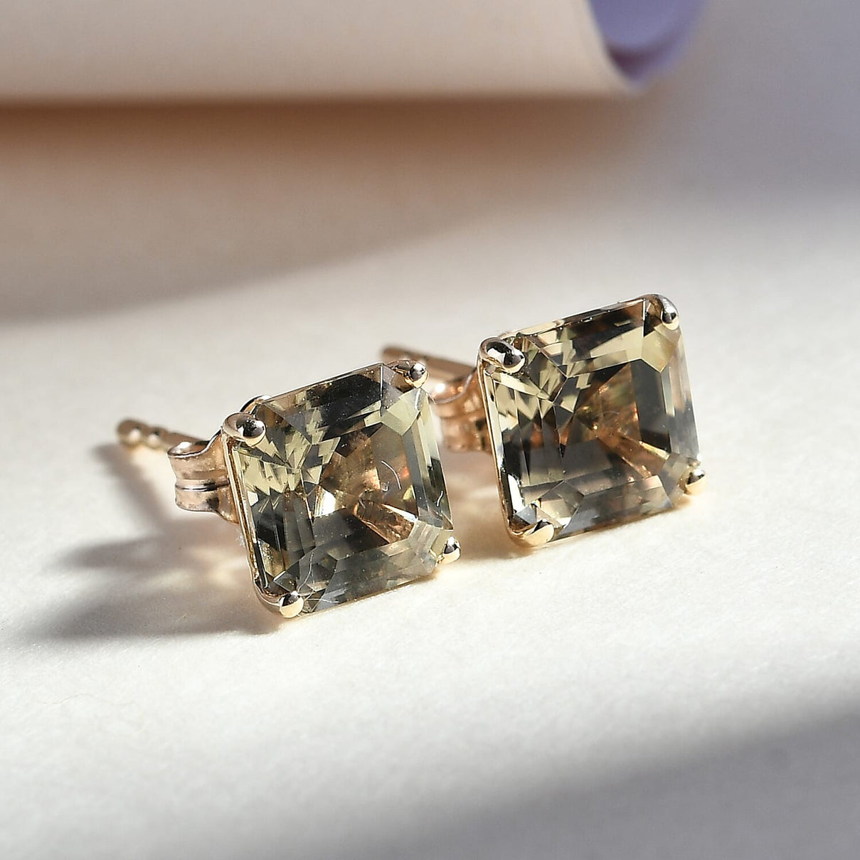 2.57 Ct. AAA Turkizite Solitaire Stud Earrings In 9K Yellow Gold 6850799 2