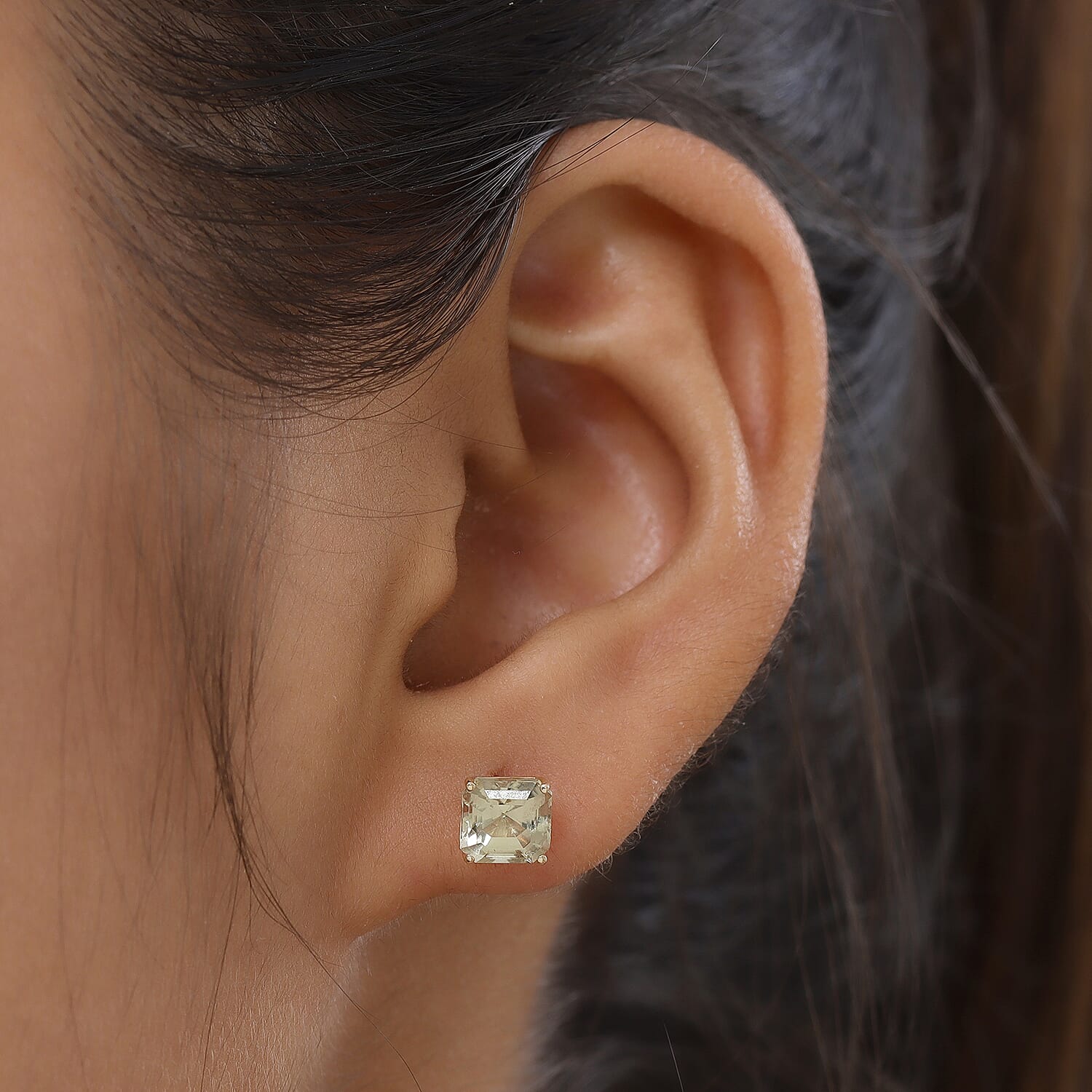 2.57 Ct. AAA Turkizite Solitaire Stud Earrings In 9K Yellow Gold 6850799 3