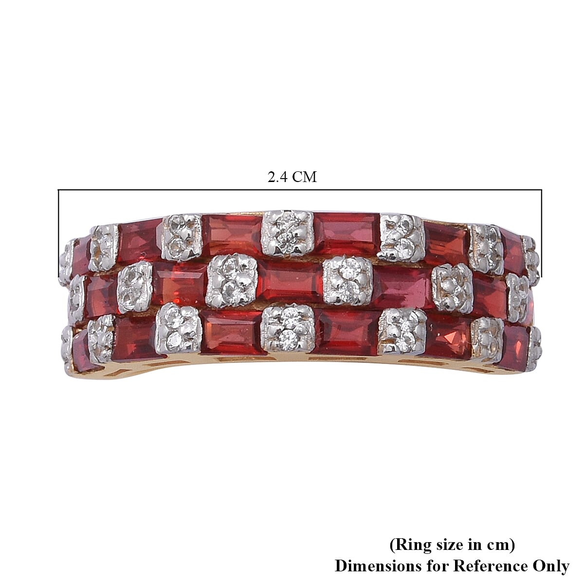 2.64 Ct. Red Sapphire and Natural Cambodian Zircon Ring in Two Tone Sterling Silver 6276338 4