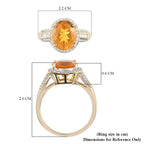 9K Yellow Gold Brazilian Fire Opal and Diamond Ring 2.68 Ct.
