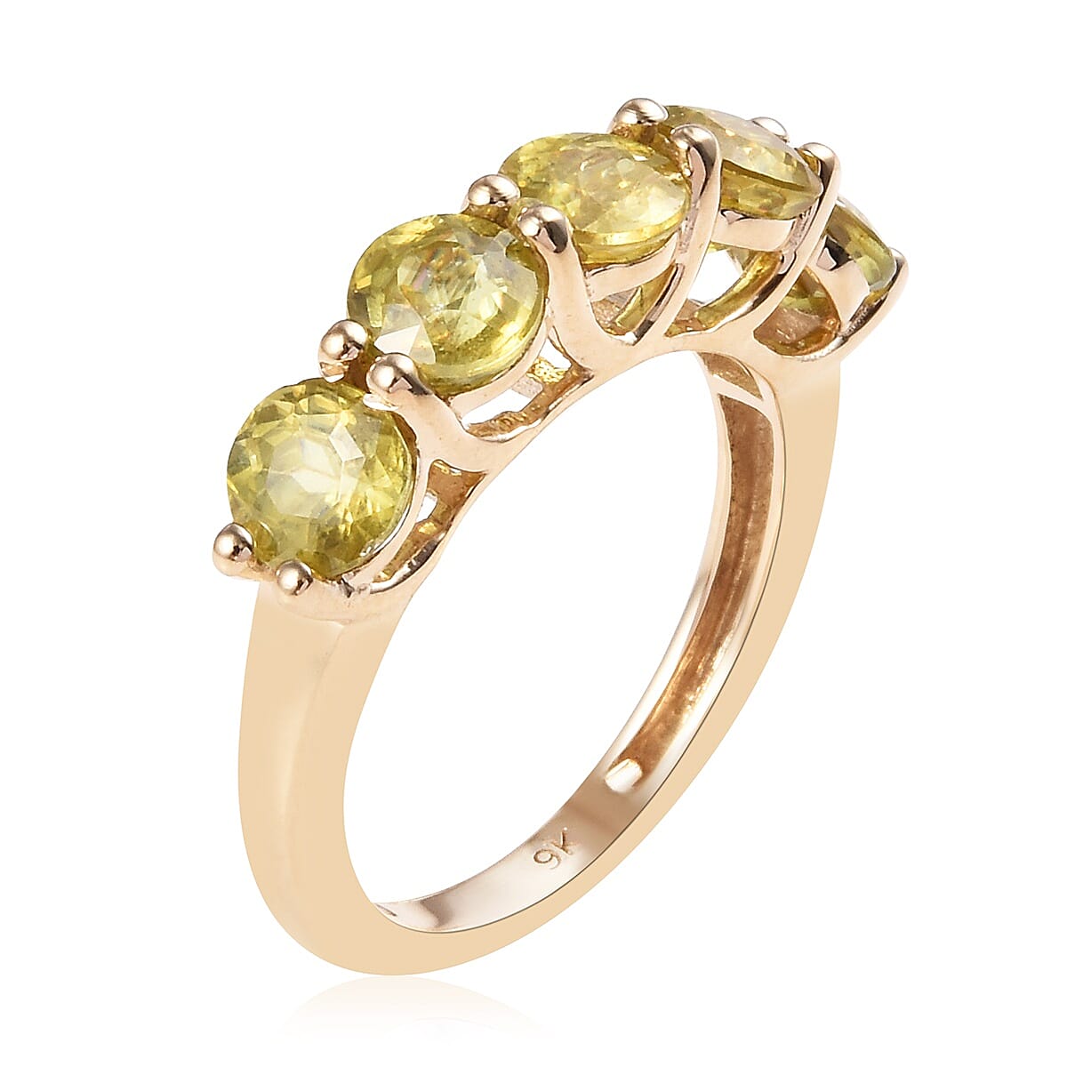 2.75 Carat Sava Sphene 5 Stone Ring in 9K Gold 2.77 Grams 3476300 4