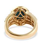 Arizona Sleeping Beauty Turquoise (Ovl 1.60 Ct), Natural Cambodian Zircon Ring in 14K Gold Overlay Sterling Silver 2.75 Ct, Silver wt 5.31 Gms