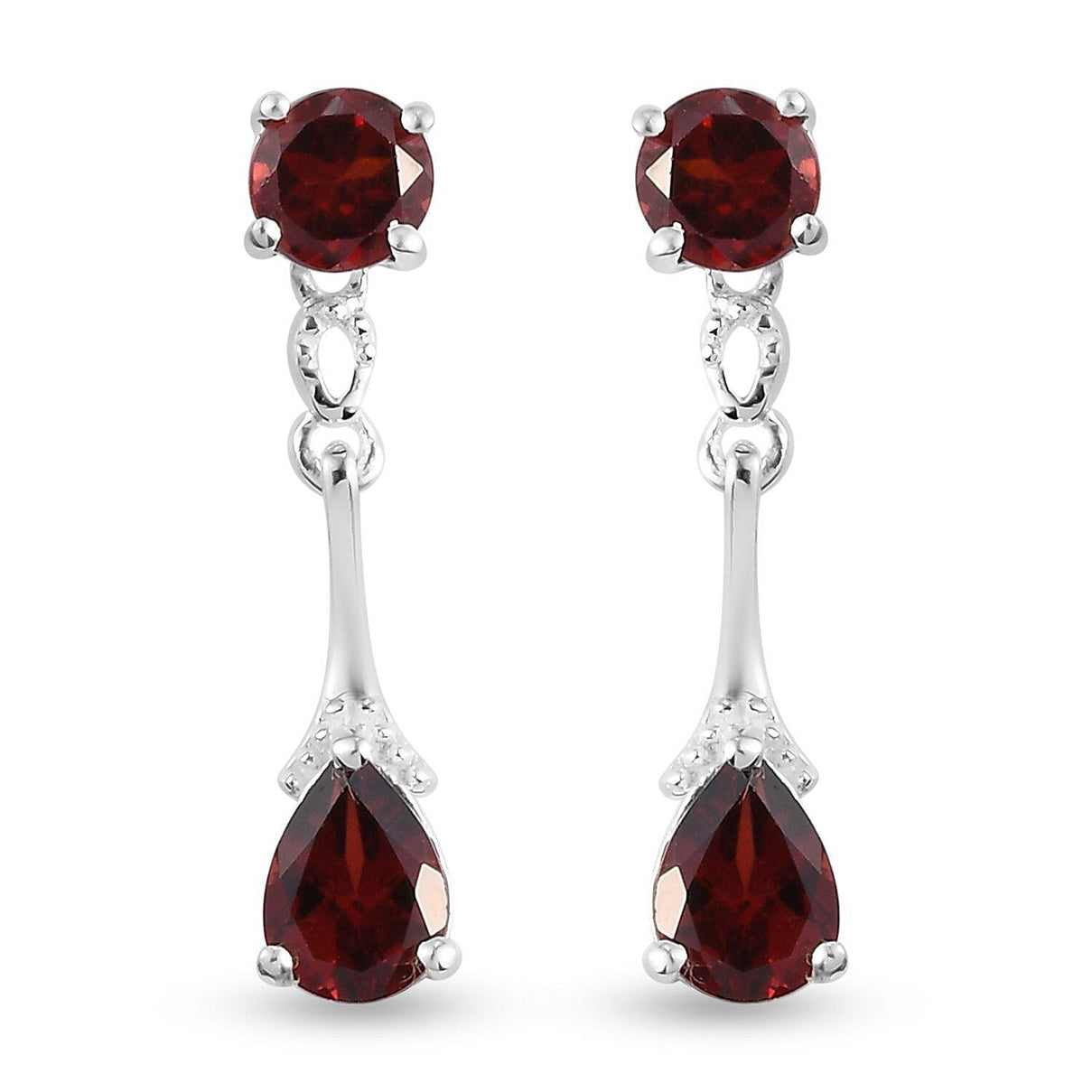 2.75 Ct Mozambique Garnet Dangle Earrings in Sterling Silver 3227598 0