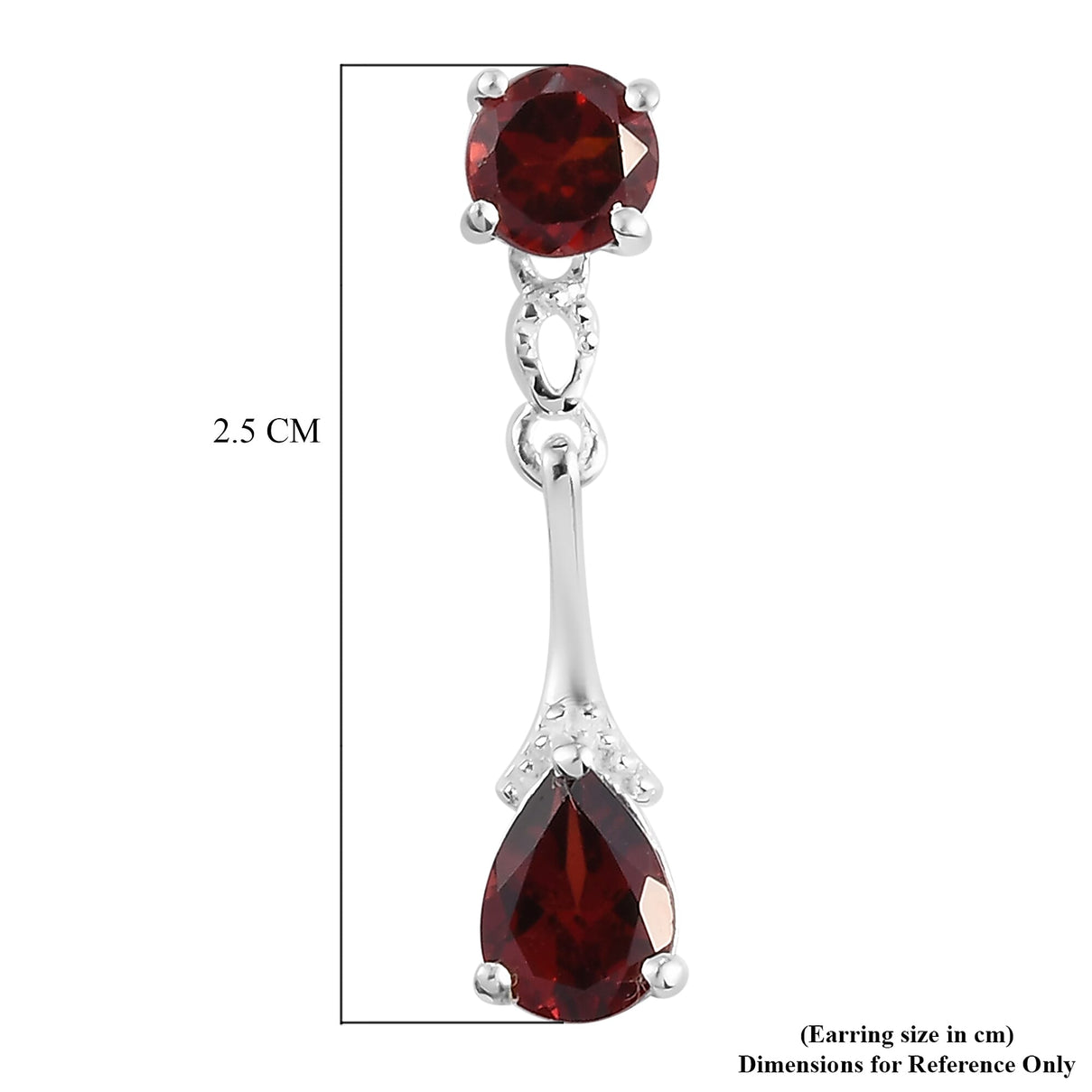 2.75 Ct Mozambique Garnet Dangle Earrings in Sterling Silver 3227598 7