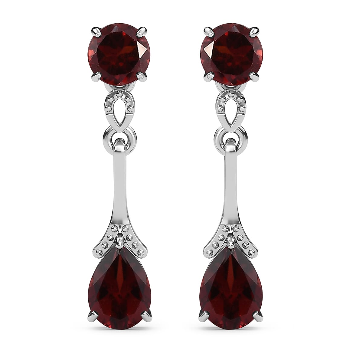 2.75 Ct Mozambique Garnet Dangle Earrings in Sterling Silver 3370902 0