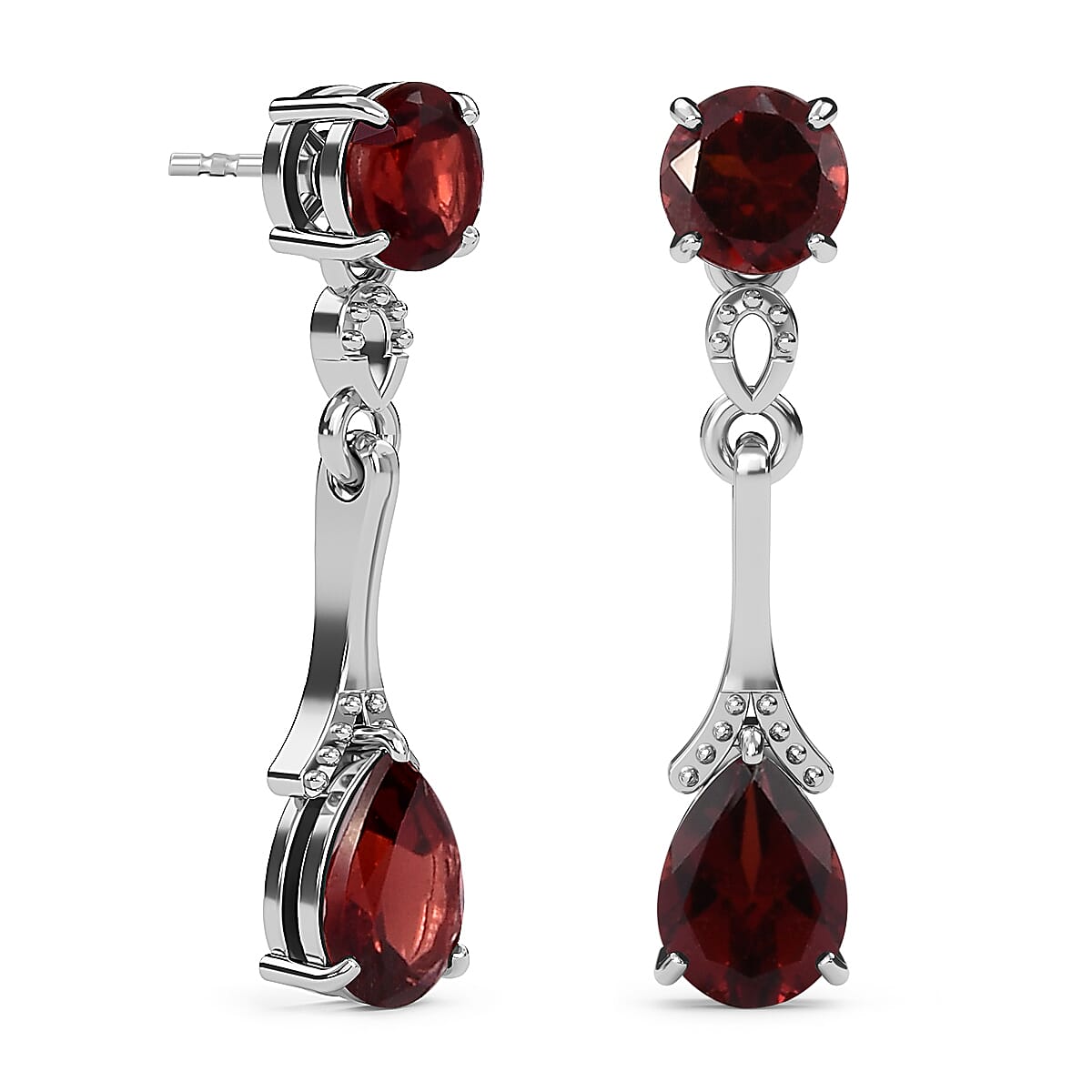 2.75 Ct Mozambique Garnet Dangle Earrings in Sterling Silver 3370902 4