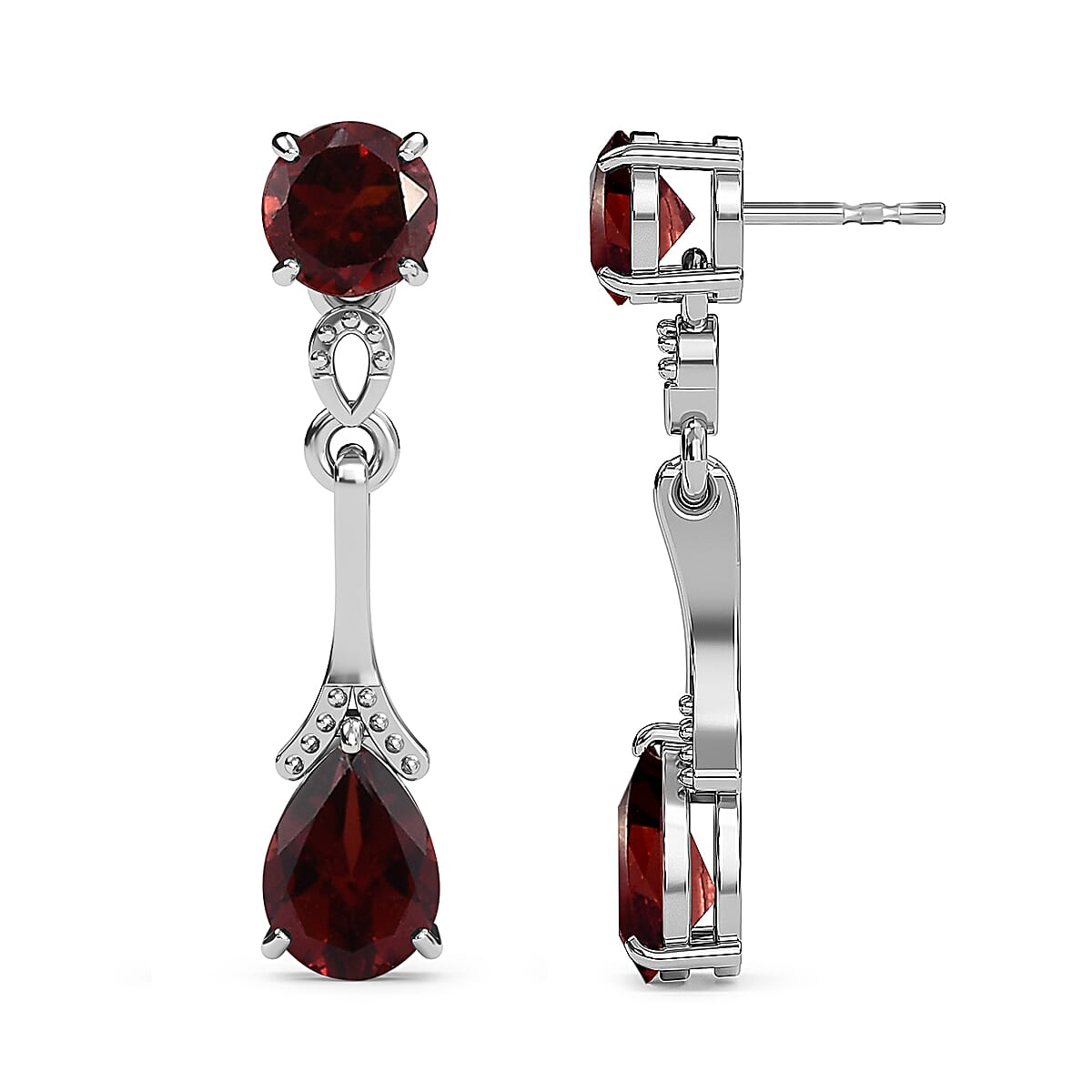 2.75 Ct Mozambique Garnet Dangle Earrings in Sterling Silver 3370902 5