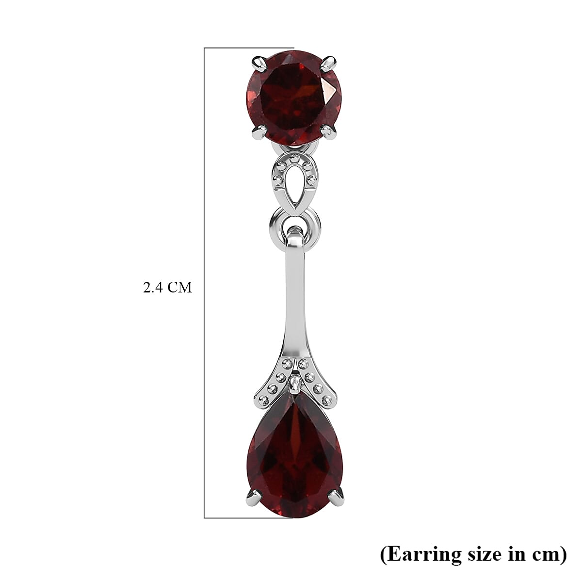 2.75 Ct Mozambique Garnet Dangle Earrings in Sterling Silver 3370902 6
