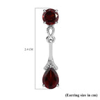 Mozambique Garnet (Pear and Rnd) Earrings in Sterling Silver 2.95 Ct.