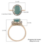 9K Yellow Gold Grandidierite and Diamond Halo Ring 2.83 Ct.