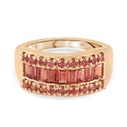 Red Sapphire Band Ring in 14K Gold Overlay Sterling Silver 2.00 Ct.