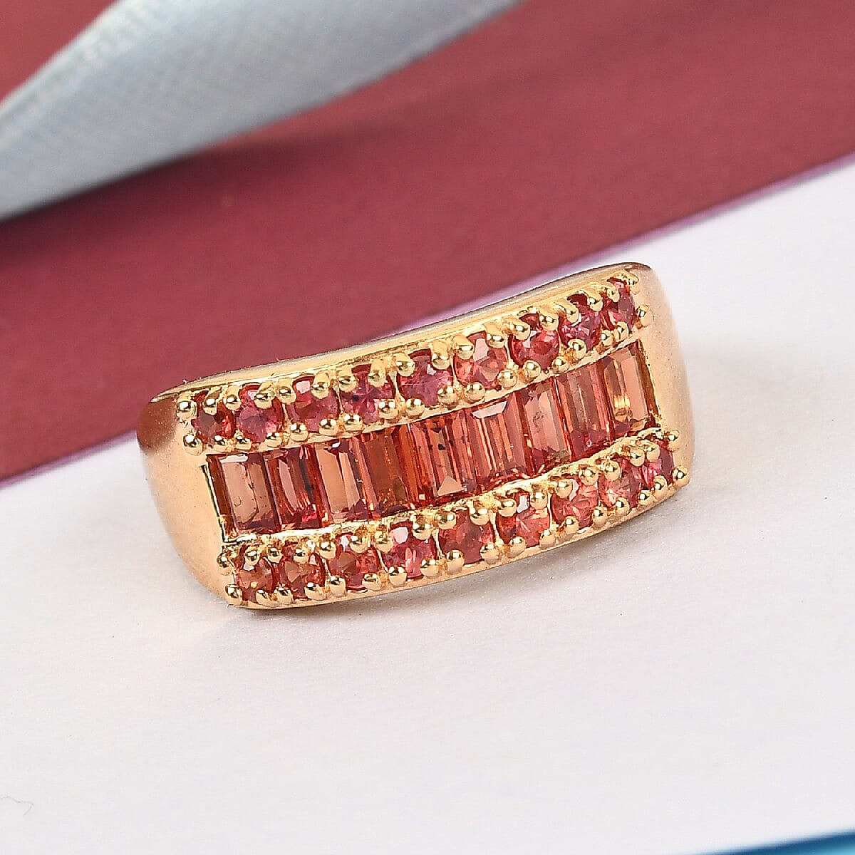Red Sapphire Engagement Ring in 14K Gold Overlay Sterling Silver 3804871 2