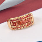 Red Sapphire Band Ring in 14K Gold Overlay Sterling Silver 2.00 Ct.