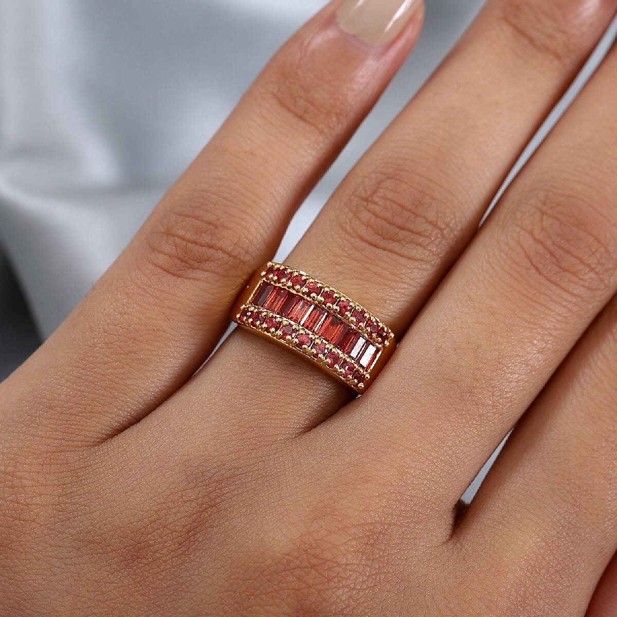 Red Sapphire Engagement Ring in 14K Gold Overlay Sterling Silver 3804871 3