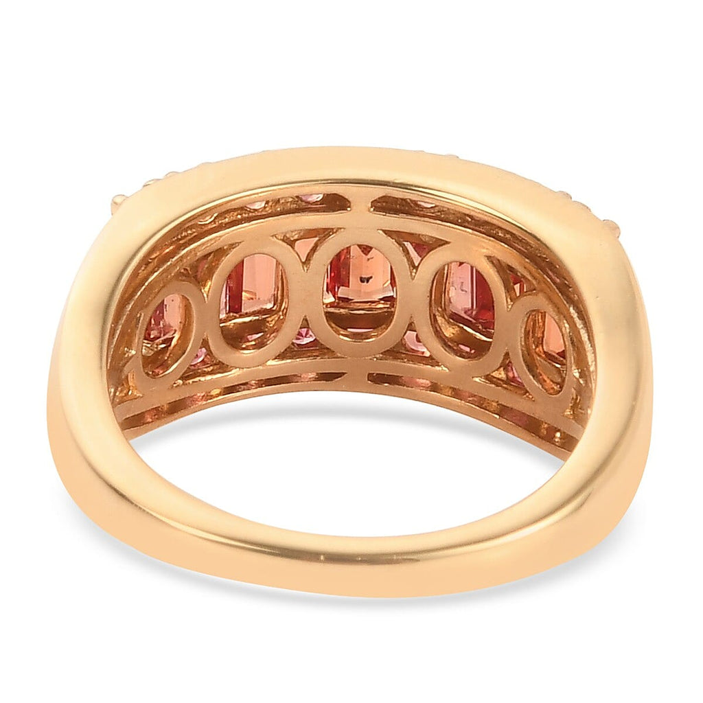 Red Sapphire Band Ring in 14K Gold Overlay Sterling Silver 2.00 Ct.