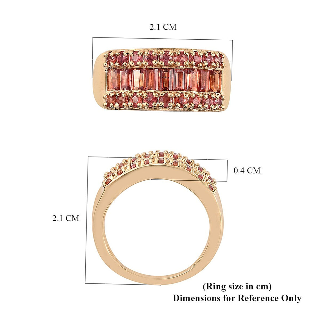 Red Sapphire Band Ring in 14K Gold Overlay Sterling Silver 2.00 Ct.