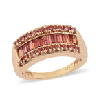 Red Sapphire Band Ring in 14K Gold Overlay Sterling Silver 2.00 Ct.