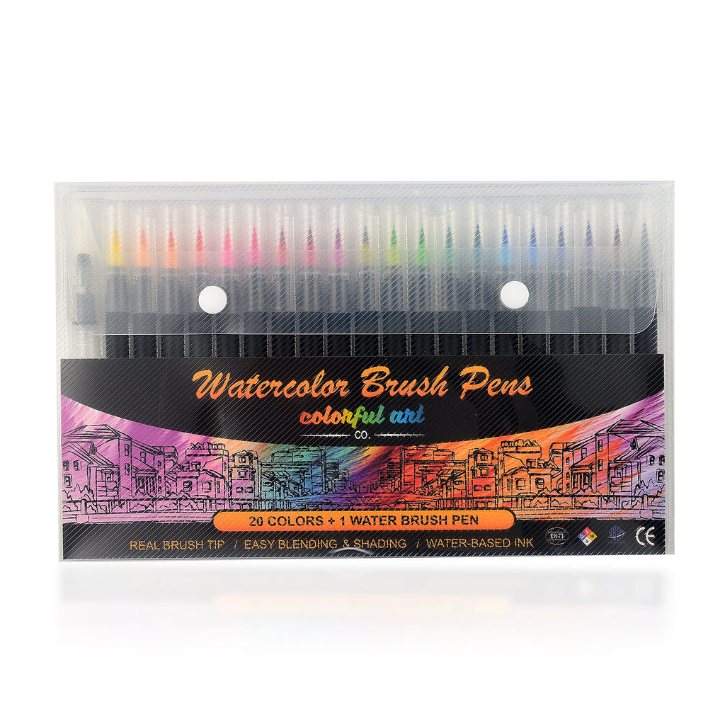20 Pieces Watercolour Brush Pen Set - Multi