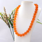 AAAA Natural AIG Certified Baltic Amber 14mm Necklace (Size - 20) in Rhodium Overlay Sterling Silver with Magentic Lock 305.55 Ct.