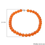 AAAA Natural AIG Certified Baltic Amber 14mm Necklace (Size - 20) in Rhodium Overlay Sterling Silver with Magentic Lock 305.55 Ct.