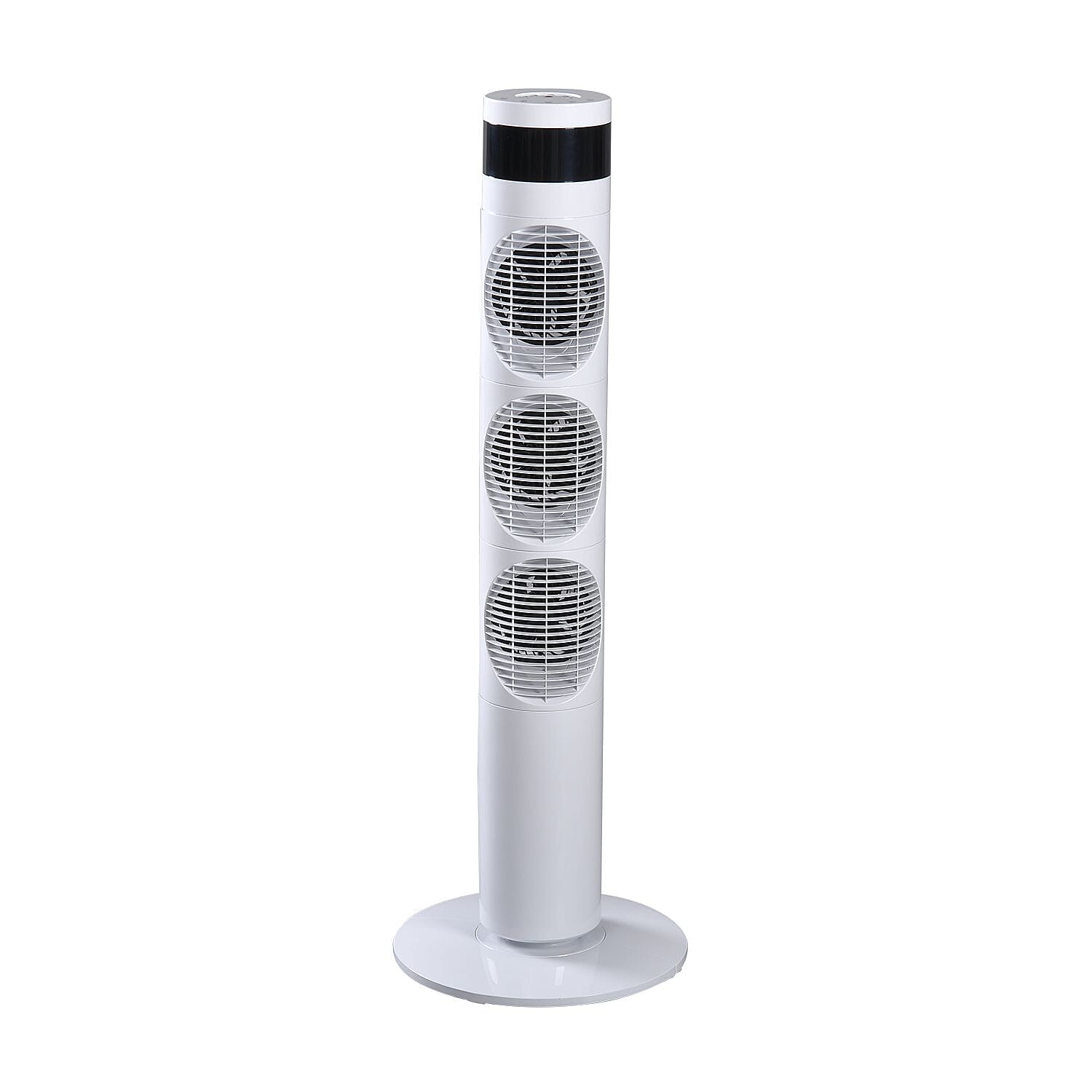 Homesmart - 20W Power Saving 3 Section Tower Fan with 3 Wind Mode and Remote Control (Height 98cm) - White 8835091 0