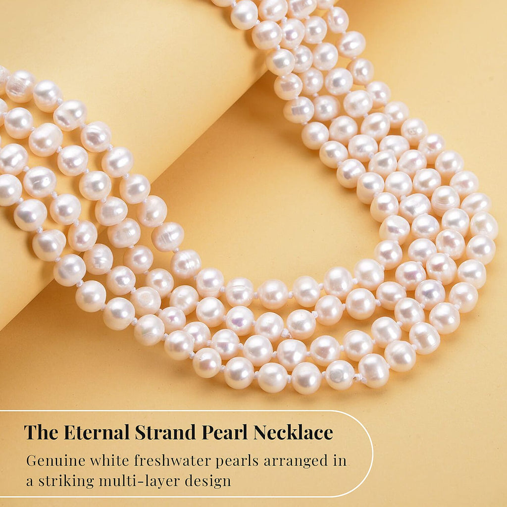 Limited Edition- One Time Deal AAA Freshwater Pearl Necklace (Size - 100 Inch)