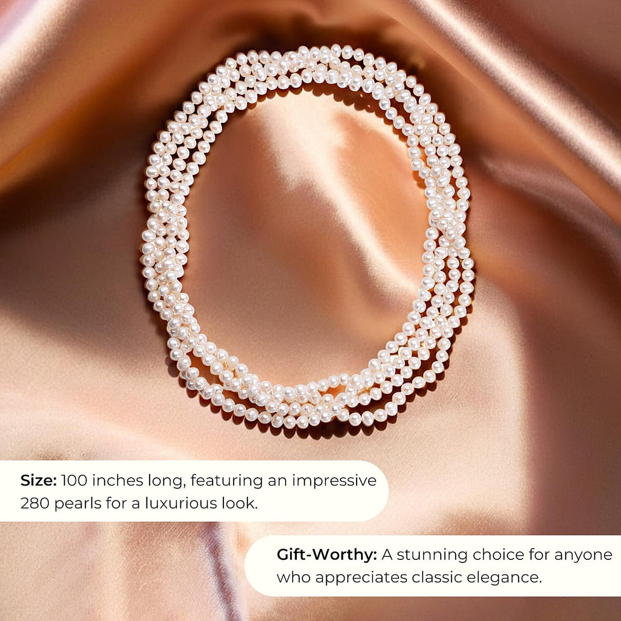 White Freshwater Pearl Necklace (Size - 100) 2118913 4