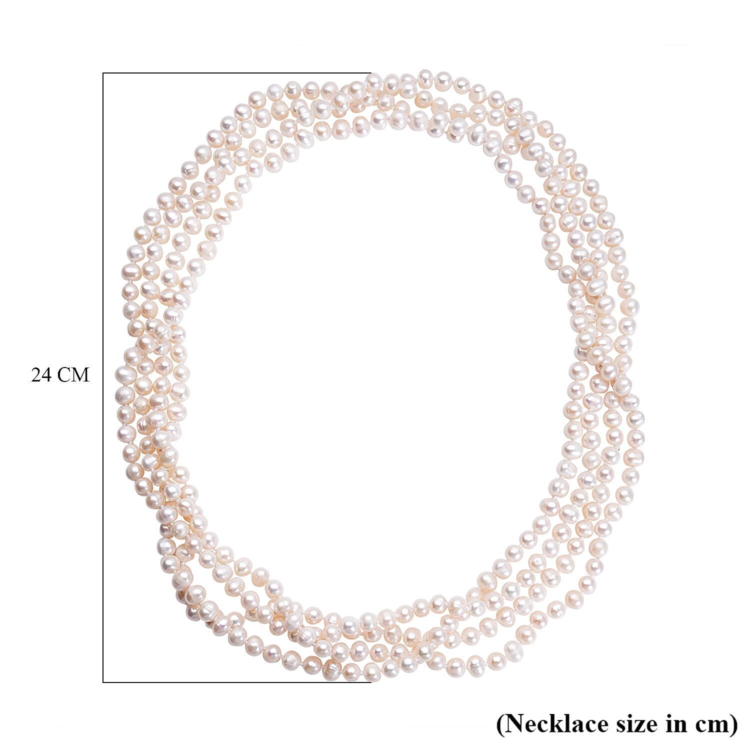 White Freshwater Pearl Necklace (Size - 100) 2118913 7